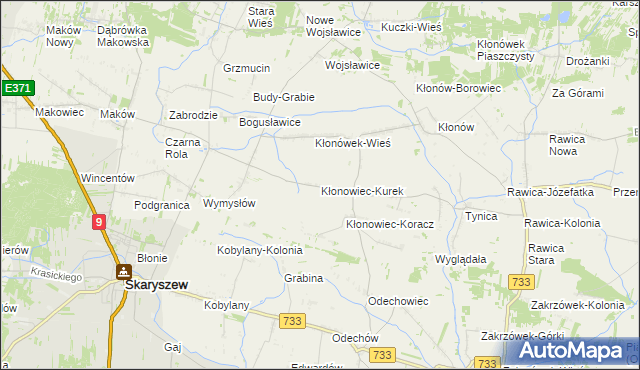 mapa Kłonowiec-Kurek, Kłonowiec-Kurek na mapie Targeo