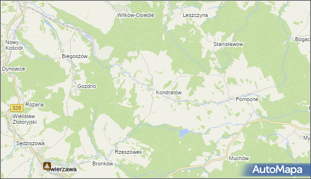 mapa Kondratów, Kondratów na mapie Targeo