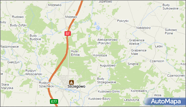 mapa Konotopa gmina Strzegowo, Konotopa gmina Strzegowo na mapie Targeo