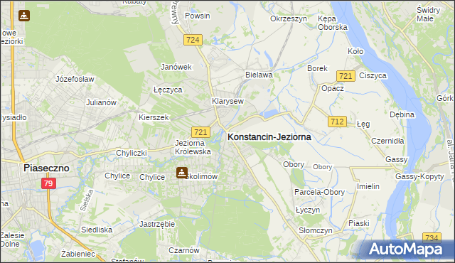 mapa Konstancin-Jeziorna, Konstancin-Jeziorna na mapie Targeo