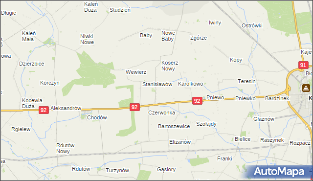 mapa Koserz-Osada, Koserz-Osada na mapie Targeo