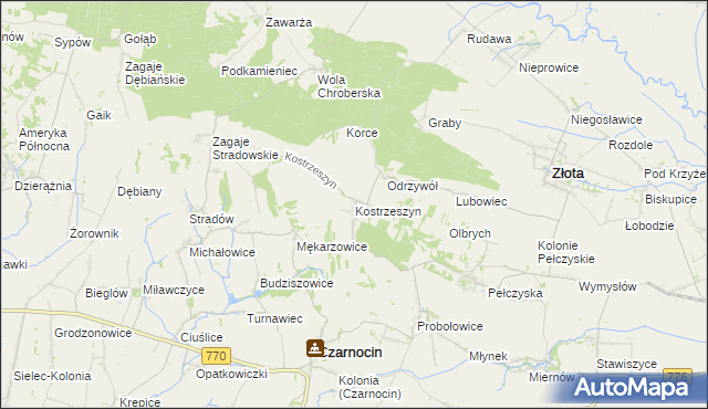 mapa Kostrzeszyn, Kostrzeszyn na mapie Targeo