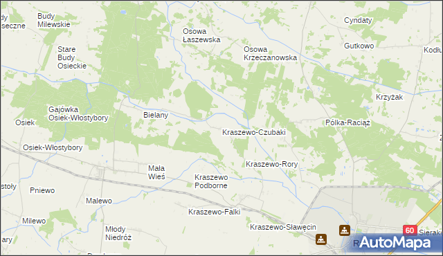 mapa Kraszewo-Czubaki, Kraszewo-Czubaki na mapie Targeo