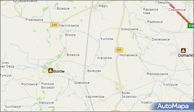 mapa Kręczków, Kręczków na mapie Targeo