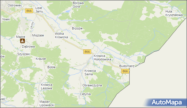 mapa Krowica Hołodowska, Krowica Hołodowska na mapie Targeo