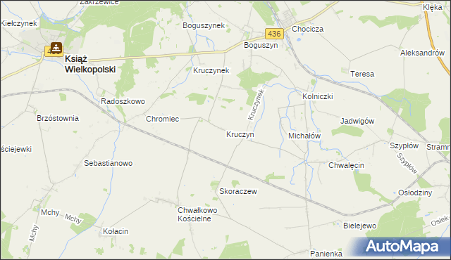 mapa Kruczyn, Kruczyn na mapie Targeo