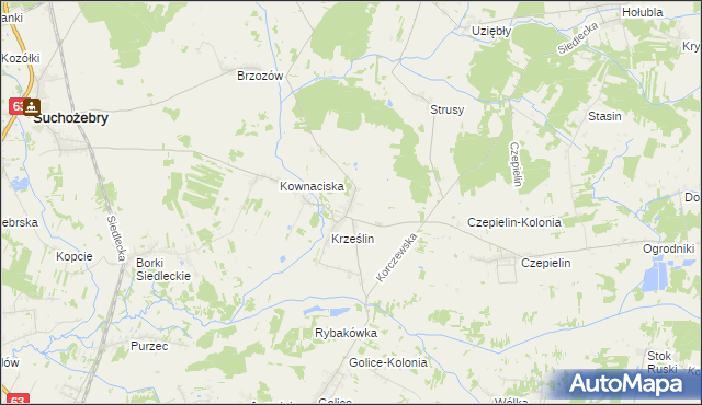 mapa Krześlinek, Krześlinek na mapie Targeo