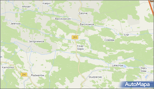 mapa Książ Śląski, Książ Śląski na mapie Targeo