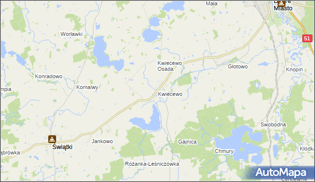 mapa Kwiecewo, Kwiecewo na mapie Targeo