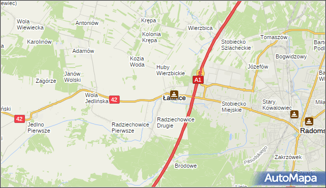 mapa Ładzice, Ładzice na mapie Targeo