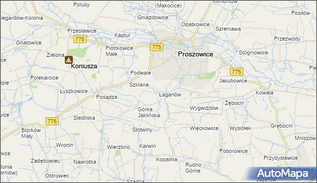 mapa Łaganów, Łaganów na mapie Targeo