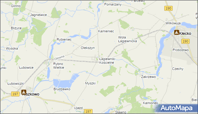 mapa Łagiewniki Kościelne, Łagiewniki Kościelne na mapie Targeo