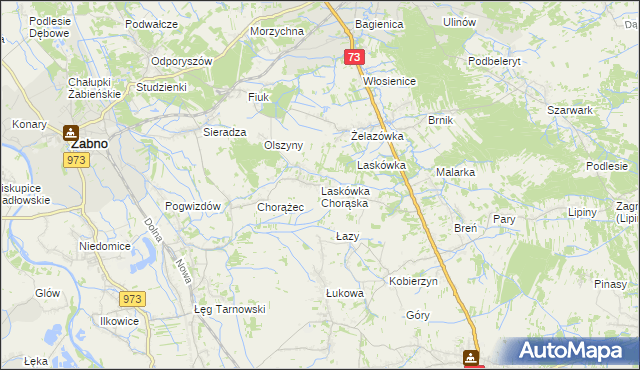 mapa Laskówka Chorąska, Laskówka Chorąska na mapie Targeo