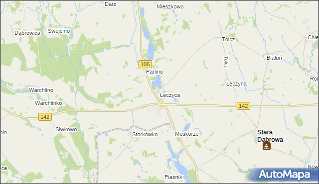 mapa Łęczyca gmina Stara Dąbrowa, Łęczyca gmina Stara Dąbrowa na mapie Targeo