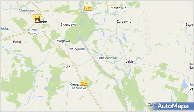 mapa Lędziechowo, Lędziechowo na mapie Targeo