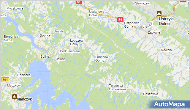 mapa Łobozew Górny, Łobozew Górny na mapie Targeo