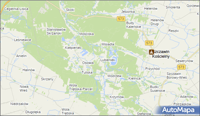 mapa Lubieniek, Lubieniek na mapie Targeo