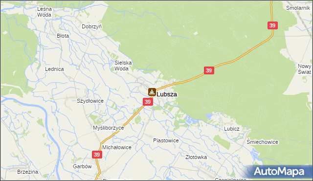 mapa Lubsza powiat brzeski, Lubsza powiat brzeski na mapie Targeo