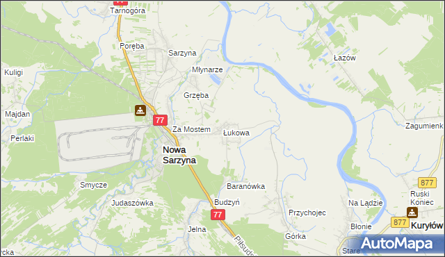 mapa Łukowa gmina Nowa Sarzyna, Łukowa gmina Nowa Sarzyna na mapie Targeo