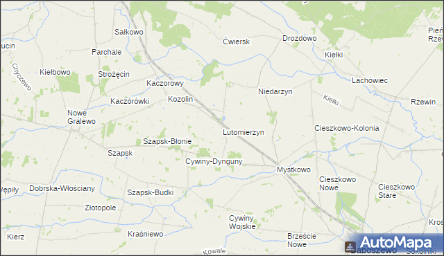 mapa Lutomierzyn, Lutomierzyn na mapie Targeo
