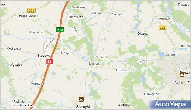 mapa Mącznik gmina Siemyśl, Mącznik gmina Siemyśl na mapie Targeo