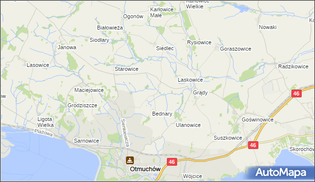 mapa Malerzowice Małe, Malerzowice Małe na mapie Targeo