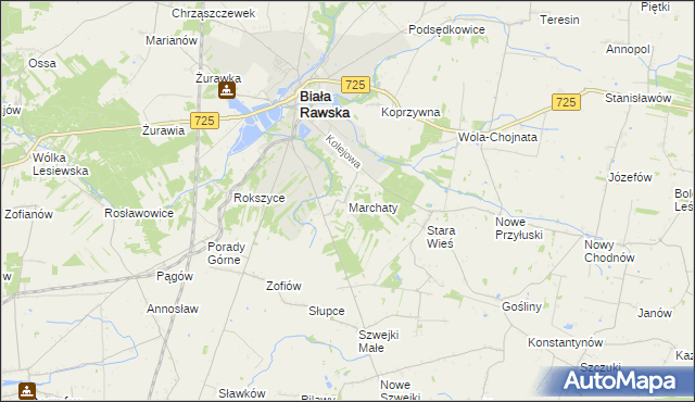 mapa Marchaty, Marchaty na mapie Targeo