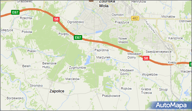 mapa Marżynek, Marżynek na mapie Targeo