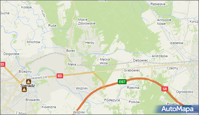 mapa Męcka Wola, Męcka Wola na mapie Targeo