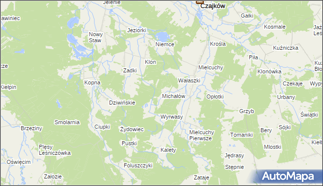 mapa Michałów gmina Czajków, Michałów gmina Czajków na mapie Targeo