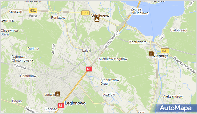 mapa Michałów-Reginów, Michałów-Reginów na mapie Targeo