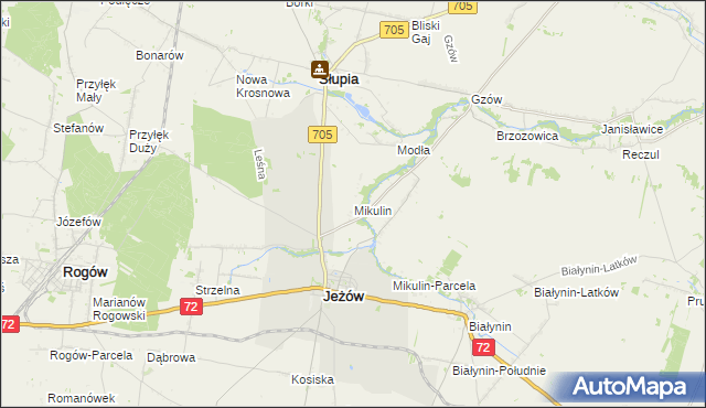 mapa Mikulin gmina Jeżów, Mikulin gmina Jeżów na mapie Targeo