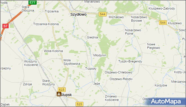 mapa Młodynin, Młodynin na mapie Targeo