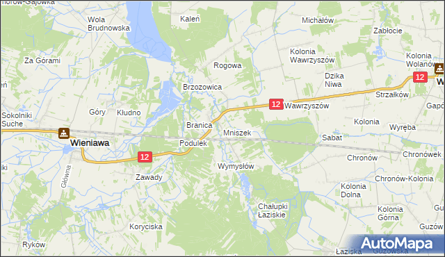 mapa Mniszek gmina Wolanów, Mniszek gmina Wolanów na mapie Targeo