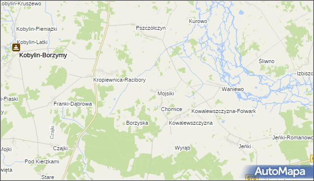 mapa Mojsiki, Mojsiki na mapie Targeo