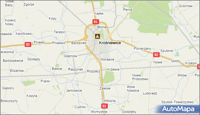 mapa Morawce, Morawce na mapie Targeo