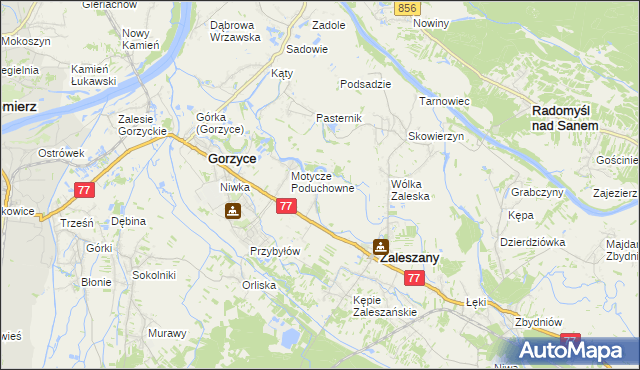 mapa Motycze Szlacheckie, Motycze Szlacheckie na mapie Targeo