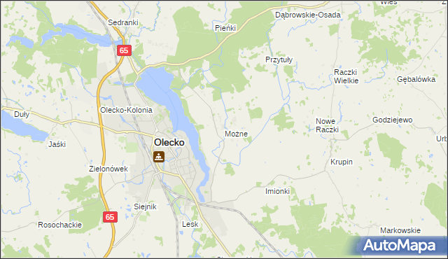 mapa Możne, Możne na mapie Targeo