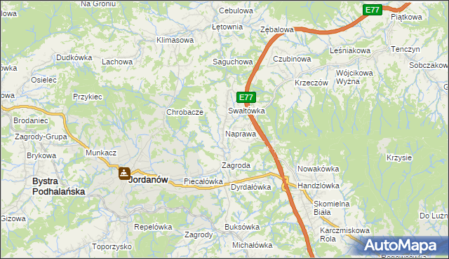 mapa Naprawa, Naprawa na mapie Targeo