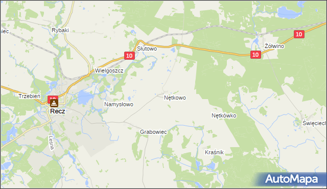 mapa Nętkowo, Nętkowo na mapie Targeo