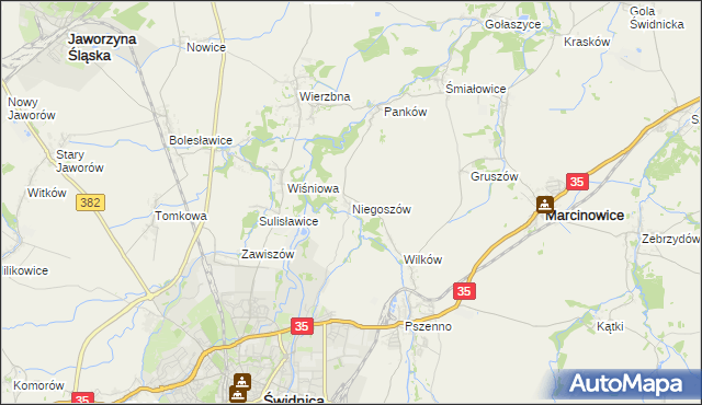 mapa Niegoszów, Niegoszów na mapie Targeo