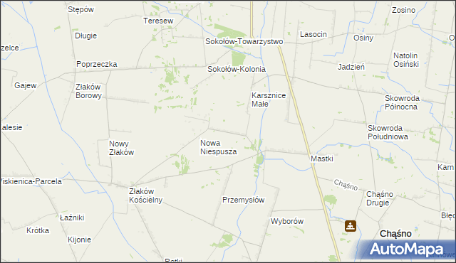 mapa Niespusza-Wieś, Niespusza-Wieś na mapie Targeo