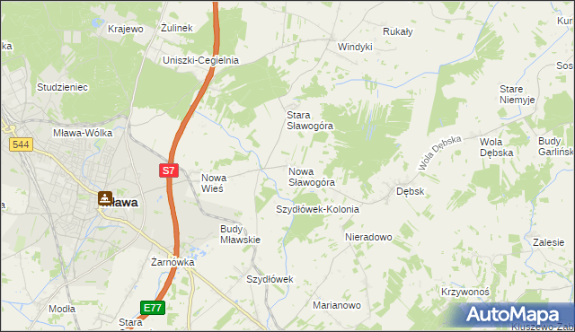 mapa Nowa Sławogóra, Nowa Sławogóra na mapie Targeo