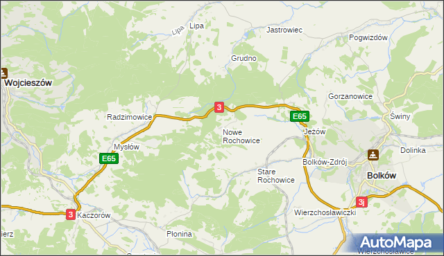 mapa Nowe Rochowice, Nowe Rochowice na mapie Targeo