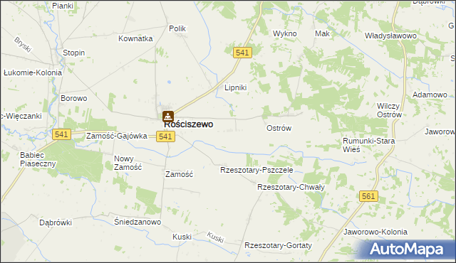 mapa Nowe Rościszewo, Nowe Rościszewo na mapie Targeo
