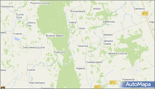mapa Nowinka gmina Sidra, Nowinka gmina Sidra na mapie Targeo