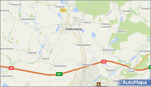 mapa Nowosiedlice, Nowosiedlice na mapie Targeo