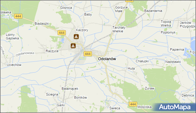 mapa Odolanów powiat ostrowski, Odolanów powiat ostrowski na mapie Targeo