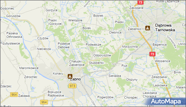 mapa Odporyszów, Odporyszów na mapie Targeo