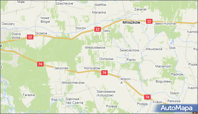 mapa Olimpiów, Olimpiów na mapie Targeo